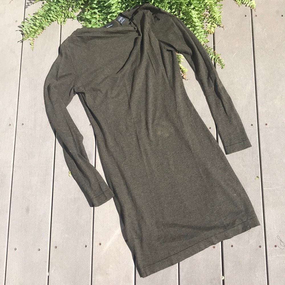 Hunter Green Long Sleeve Sweater Dress